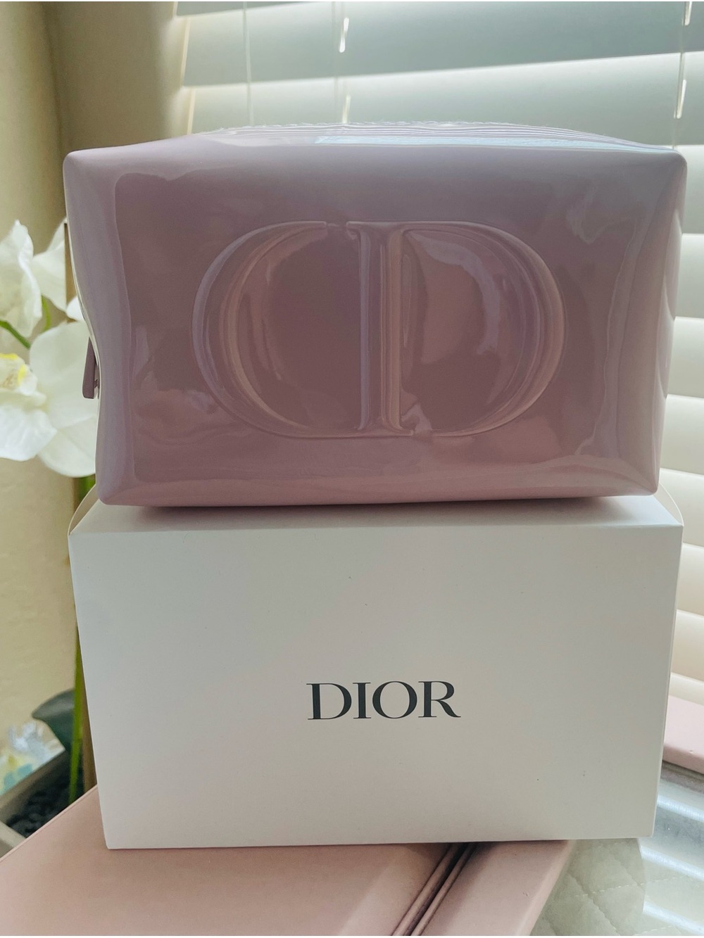 Dior pink pouch bag-Cosmetic Pouch PINK PATENT, 2026 Spring- NIB-GWP